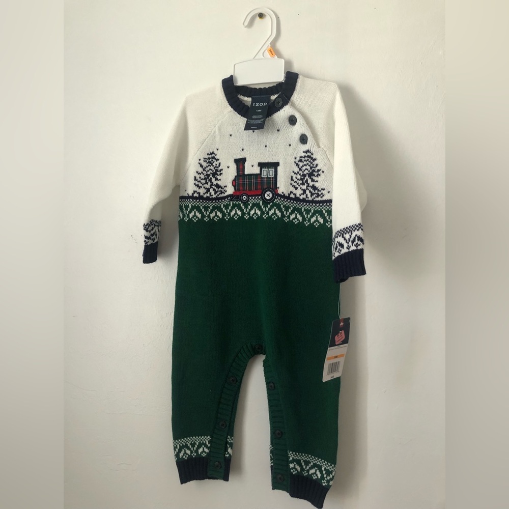 IZOD Baby Boys' Holiday Sweater Coverall - Choose SZ/color 3/6 M